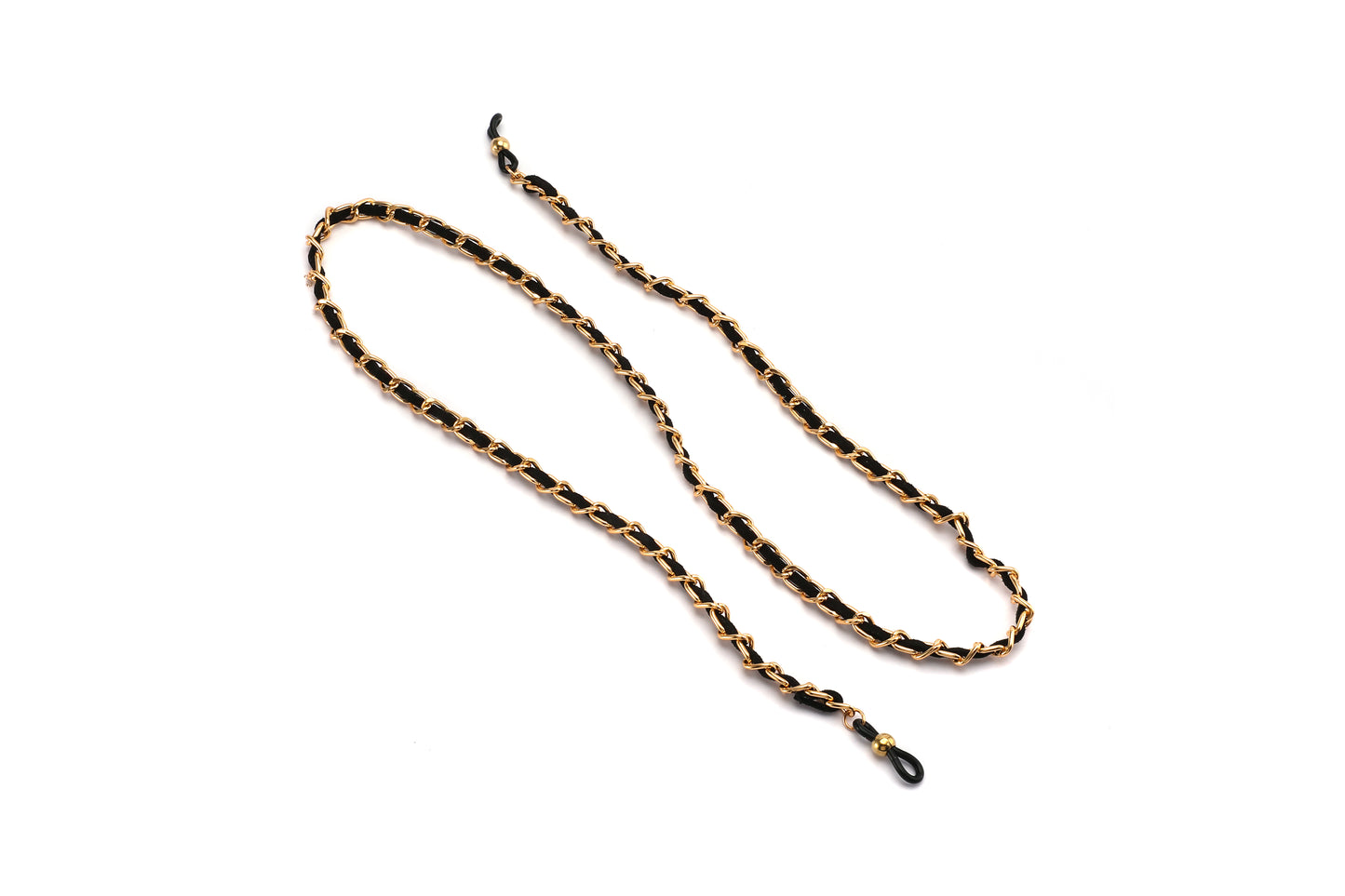 Black & Gold Link Leather Chain